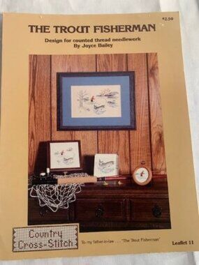 The Trout Fisherman Counted Cross Stitch Design Pattern Leaflet Book